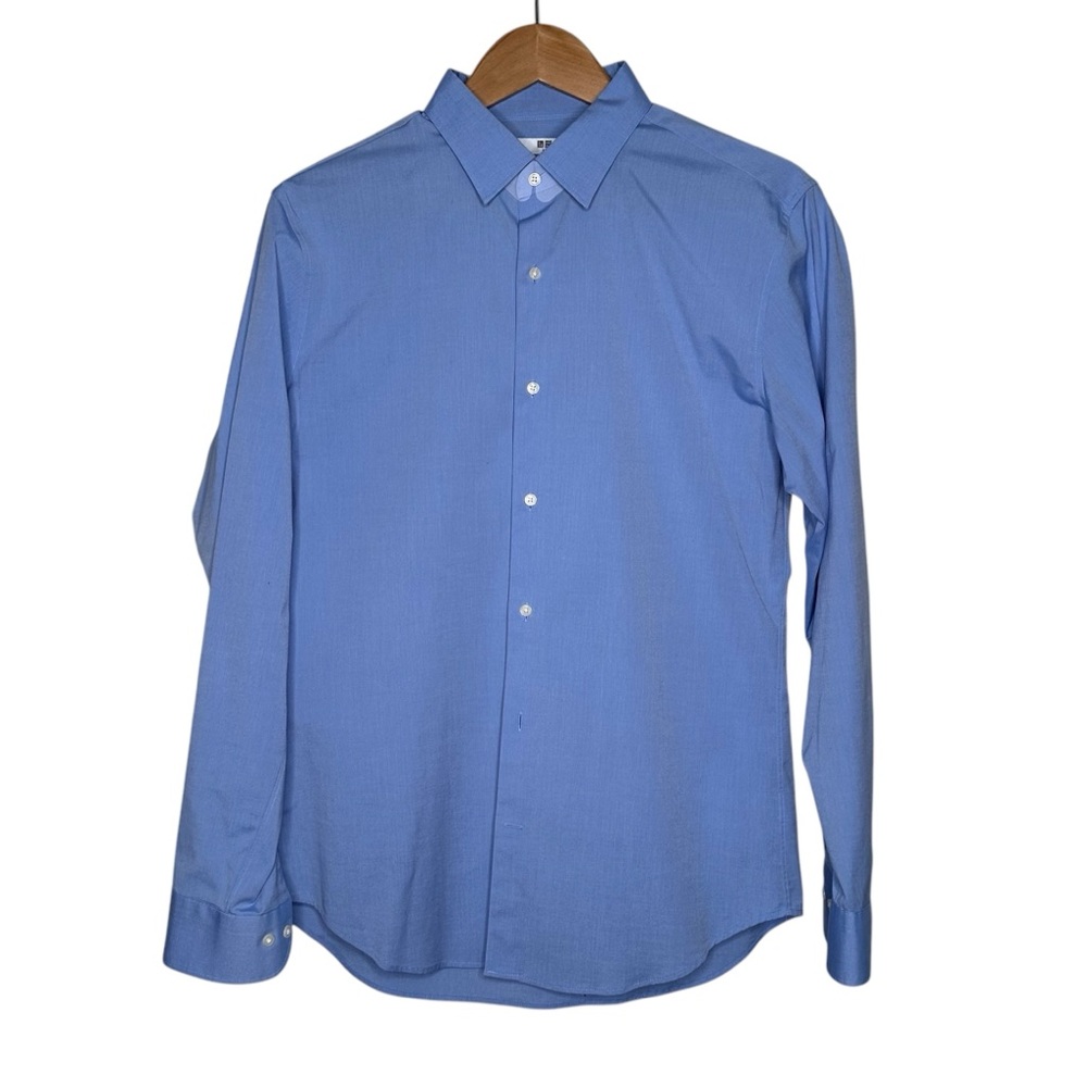 Uniqlo Mens Slim Fit Light Blue Dress Shirt Medium